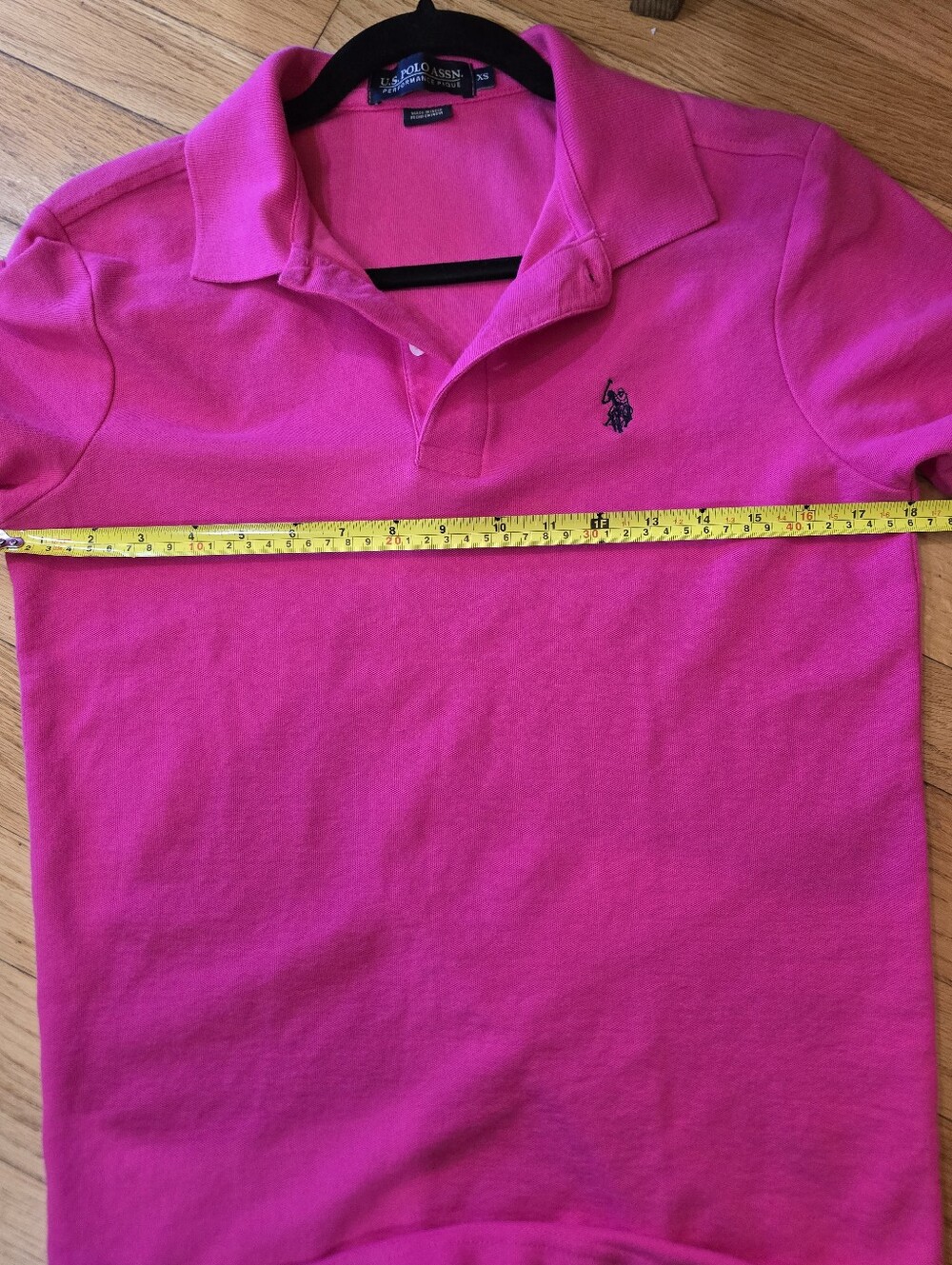 U.S. Polo Assn. Men’s Pique Short Sleeve Polo Shirt Pink, XS - Picture 8 of 9